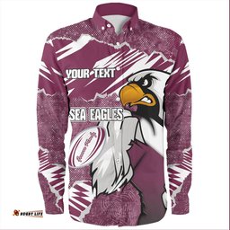 Manly Warringah Sea Eagles Long Sleeve Button Shirt - Theme Song