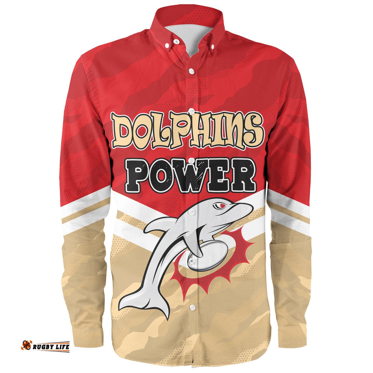 Redcliffe Dolphins Custom Long Sleeve Button Shirt - I Hate Being This Awesome But Redcliffe Dolphins Long Sleeve Button Shirt
