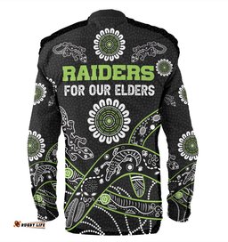 Canberra Raiders Naidoc Week Long Sleeve Button Shirt - NAIDOC WEEK 2023 Indigenous Inspired For Our Elders Theme