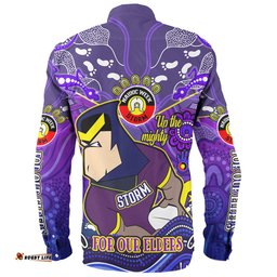 Melbourne Storm Naidoc Week Custom Long Sleeve Button Shirt - For Our Elders Home Jersey Shirt