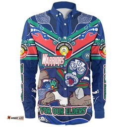 New Zealand WarriorsNaidoc Week Custom Long Sleeve Button Shirt - For Our Elders Home Jersey Shirt