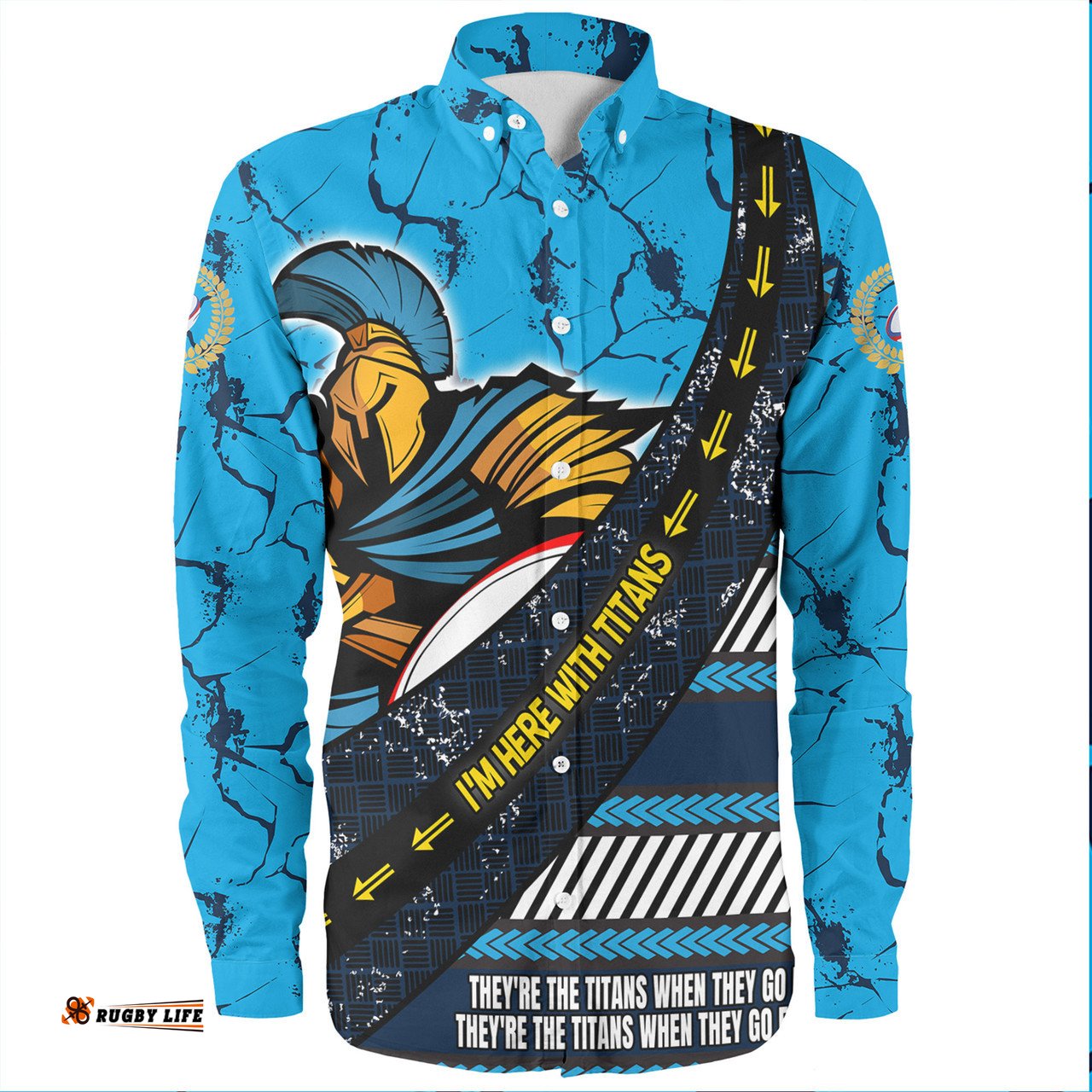Gold Coast Titans Sport Long Sleeve Button Shirt - Theme Song For Rugby With Sporty Style