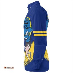 Parramatta Eels Sport Long Sleeve Button Shirt - Parramatta Eels Mascot Quater Style