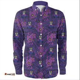 Melbourne Storm Long Sleeve Button Shirt - With Maori Pattern