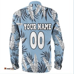 Cronulla-Sutherland Sharks Long Sleeve Button Shirt - Tropical Patterns Sharkies Long Sleeve Button Shirt