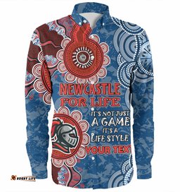 Newcastle Knights Custom Long Sleeve Button Shirt - Bound Together Shirt