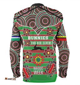 South Sydney Rabbitohs Long Sleeve Button Shirt - NAIDOC WEEK 2023 Indigenous Inspired For Our Elders Theme
