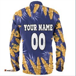 Parramatta Eels Custom Long Sleeve Button Shirt - Tropical Patterns Parramatta Eels Long Sleeve Button Shirt
