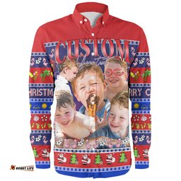 Australia Christmas Custom Long Sleeve Button Shirt - Personalised Blue Summer Vibes Chrissie Present Long Sleeve Button Shirt