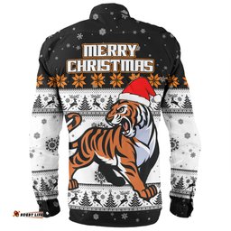 Wests Tigers Christmas Custom Long Sleeve Button Shirt - Special Ugly Christmas Long Sleeve Button Shirt