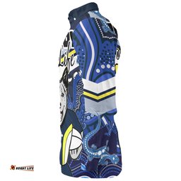 North Queensland Cowboys Custom Long Sleeve Button Shirt - Cowboys For Life With Aboriginal Style Long Sleeve Button Shirt