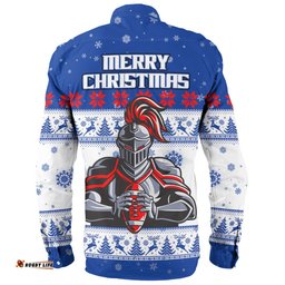 Newcastle Knights Christmas Custom Long Sleeve Button Shirt - Special Ugly Christmas Long Sleeve Button Shirt