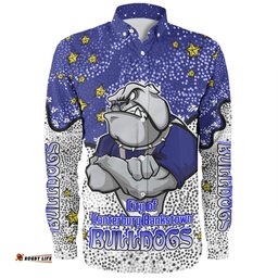 Canterbury-Bankstown Bulldogs Custom Long Sleeve Button Shirt - Team With Dot And Star Patterns For Tough Fan Long Sleeve Button Shirt