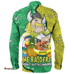 Canberra Raiders Custom Long Sleeve Button Shirt - Australian Big Things Long Sleeve Button Shirt