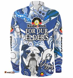 Canterbury-Bankstown Bulldogs Custom Long Sleeve Button Shirt - Naidoc Week Doggies Shirt