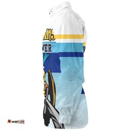 Gold Coast Titans Custom Long Sleeve Button Shirt - Gold Coast Titans Supporter Long Sleeve Button Shirt
