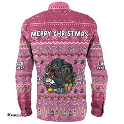 Penrith Panthers Christmas Custom Long Sleeve Button Shirt - Chrissie Spirit Long Sleeve Button Shirt