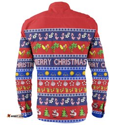 Australia Christmas Custom Long Sleeve Button Shirt - Aussie Christmas Flamingo Summer Vibes Blue Long Sleeve Button Shirt