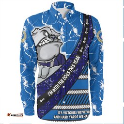 Canterbury-Bankstown Bulldogs Long Sleeve Button Shirt - Theme Song For Rugby With Sporty Style
