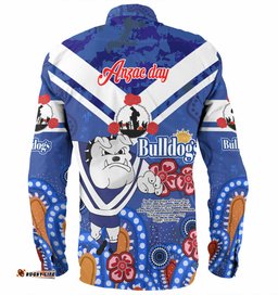 Canterbury-Bankstown Bulldogs Anzac Day Custom Long Sleeve Button Shirt - Bulldogs Anzac Quotes Shirt