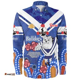 Canterbury-Bankstown Bulldogs Anzac Day Custom Long Sleeve Button Shirt - Bulldogs Anzac Quotes Shirt
