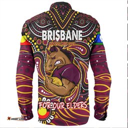 Brisbane Broncos Naidoc Week Long Sleeve Button Shirt - Aboriginal For Our Elder NAIDOC Week 2023