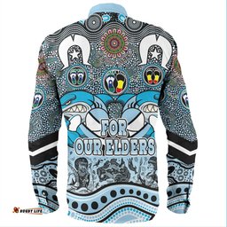 Cronulla-Sutherland Sharks Naidoc Week Long Sleeve Button Shirt - NAIDOC Week 2023 Indigenous For Our Elders