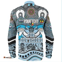 Cronulla-Sutherland Sharks Naidoc Week Long Sleeve Button Shirt - NAIDOC Week 2023 Indigenous For Our Elders