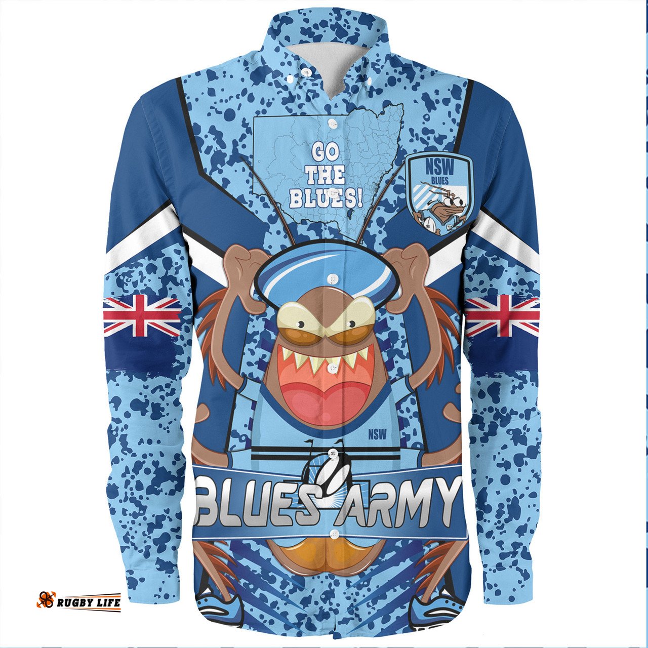 Cockroach Sport Long Sleeve Button Shirt - Custom Go Mighty Inspired