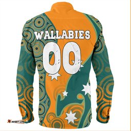 Australia Wallabies Custom Long Sleeve Button Shirts - Custom Proud And Honoured Indigenous Aboriginal Inspired Gold Jersey Long Sleeve Button Shirts
