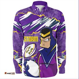 Melbourne Storm Long Sleeve Button Shirt - Theme Song
