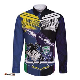 Custom Dragons-Cowboys Combine Storm-Warriors Long Sleeve Button Shirt Sport Style Version 01