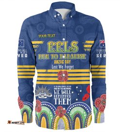 Parramatta Eels Anzac Custom Long Sleeve Button Shirt - Parramatta Eels Bring on 2023 Shirt