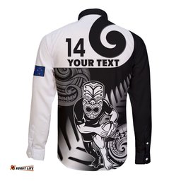 Custom New Zealand Silver Fern Rugby Long Sleeve Button Shirt Go Champions NZ All Black Maori Koru