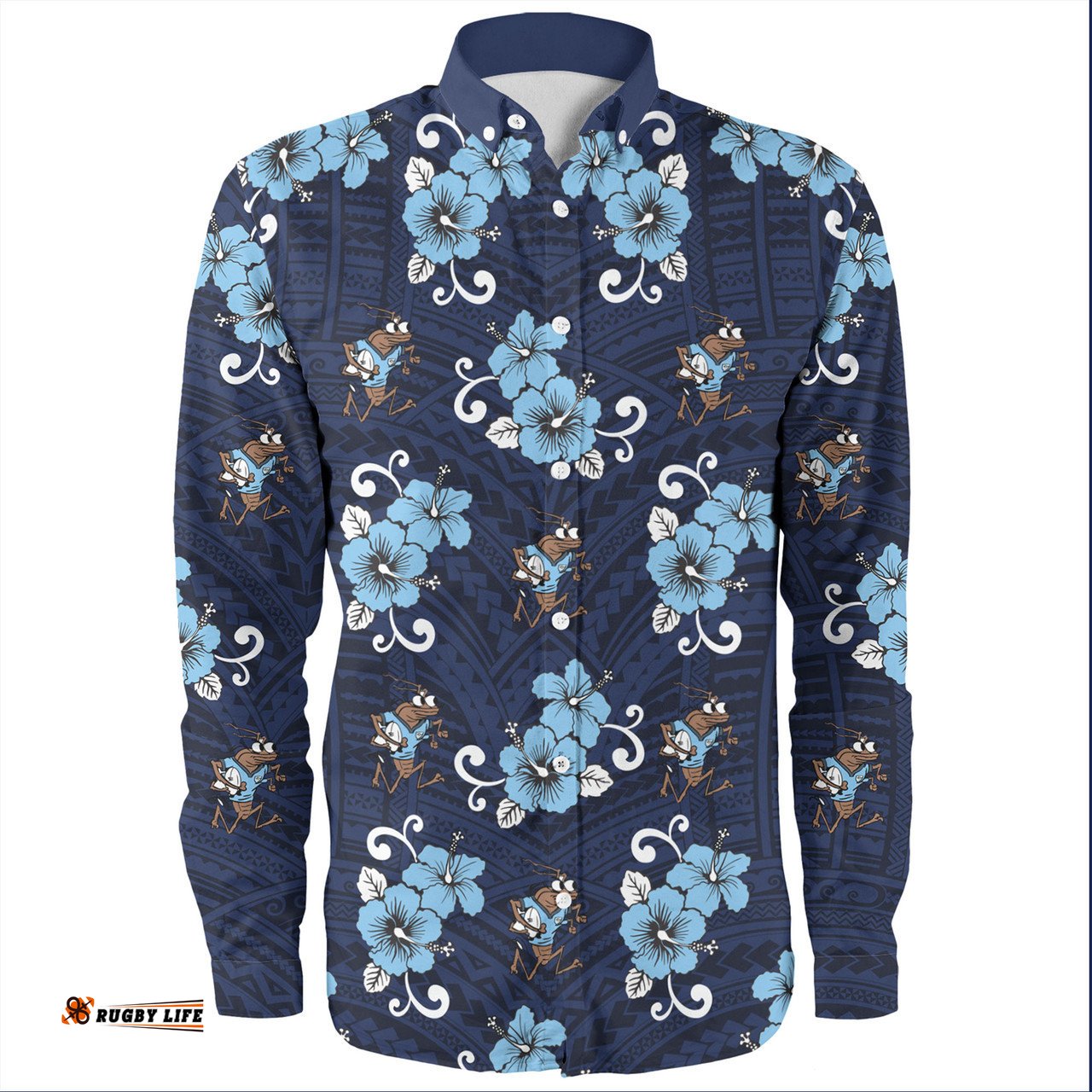 Cockroach Custom Long Sleeve Button Shirt - NSW With Maori Patterns Long Sleeve Button Shirt