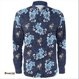 Cockroach Custom Long Sleeve Button Shirt - NSW With Maori Patterns Long Sleeve Button Shirt