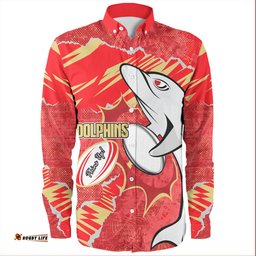 Redcliffe Dolphins Long Sleeve Button Shirt - Theme Song