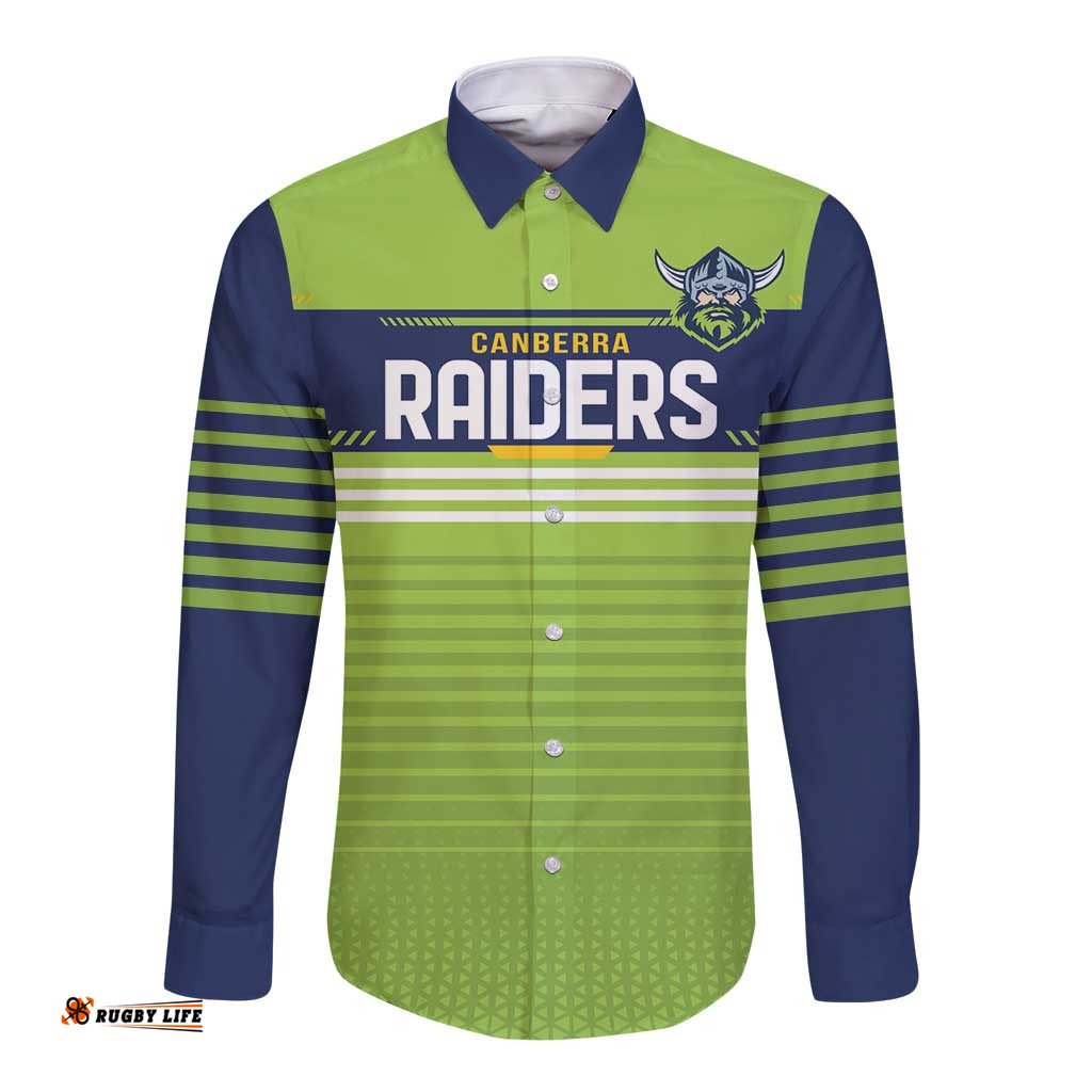 Raiders Rugby Custom Long Sleeve Button Shirt The Green Machine Simple Style