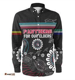 Penrith Panthers Naidoc Week Long Sleeve Button Shirt - NAIDOC WEEK 2023 Indigenous Inspired For Our Elders Theme