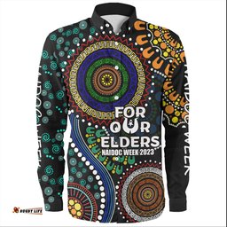 Australia NAIDOC Week Custom Long Sleeve Button Shirts - For Our Elder NAIDOC Week 2023