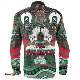South Sydney Rabbitohs Long Sleeve Button Shirt - NAIDOC Week 2023 Indigenous For Our Elders