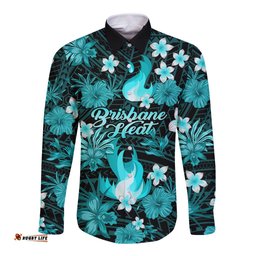 Australian Heat Cricket Long Sleeve Button Shirt Baeuty Pacific Hibiscus and Polynesian Pattern