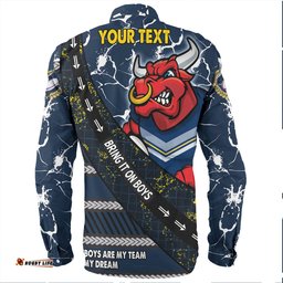 North Queensland Cowboys Long Sleeve Button Shirt - Theme Song For Rugby With Sporty Style