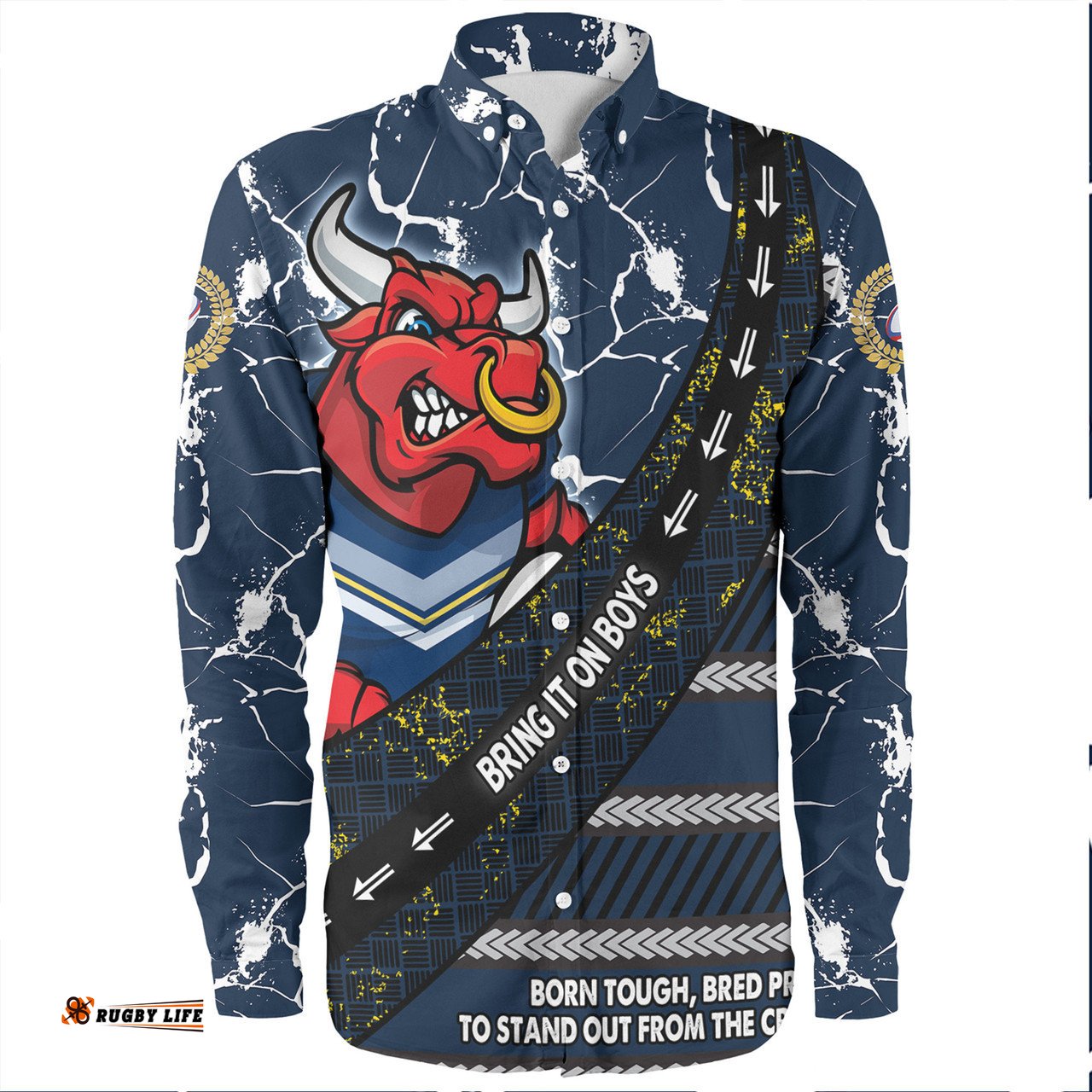 North Queensland Cowboys Long Sleeve Button Shirt - Theme Song For Rugby With Sporty Style