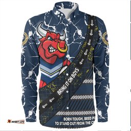 North Queensland Cowboys Long Sleeve Button Shirt - Theme Song For Rugby With Sporty Style