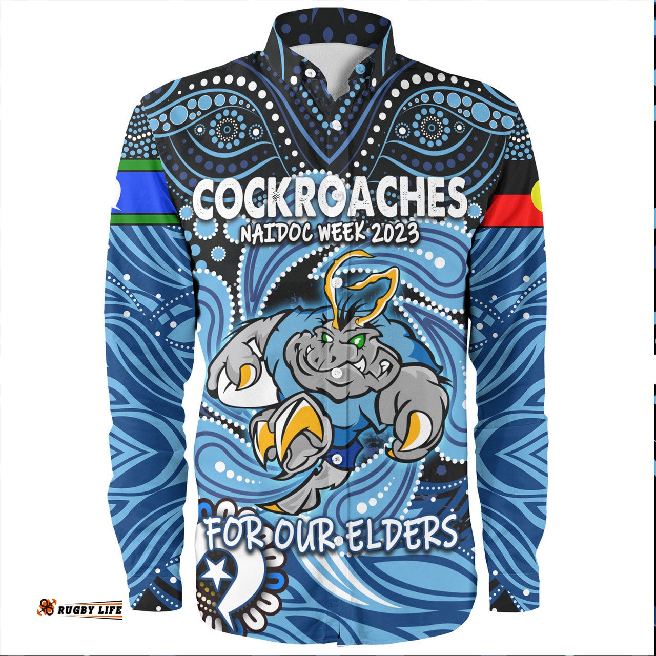 Cockroach Naidoc Week Long Sleeve Button Shirt - Aboriginal For Our Elder NAIDOC Week 2023