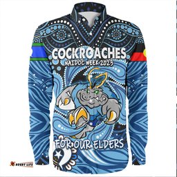 Cockroach Naidoc Week Long Sleeve Button Shirt - Aboriginal For Our Elder NAIDOC Week 2023