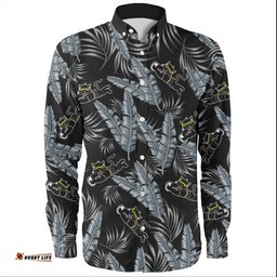 Penrith Panthers Custom Long Sleeve Button Shirt - Tropical Patterns Penrith Panthers Long Sleeve Button Shirt