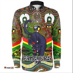 Penrith Panthers Naidoc Week Long Sleeve Button Shirt - NAIDOC Week 2023 Indigenous For Our Elders