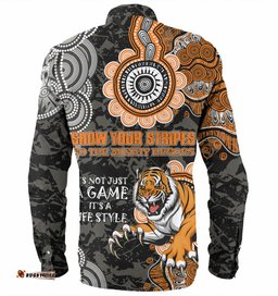 Australia Tigers Custom Long Sleeve Button Shirt - Show Your Stripes Shirt